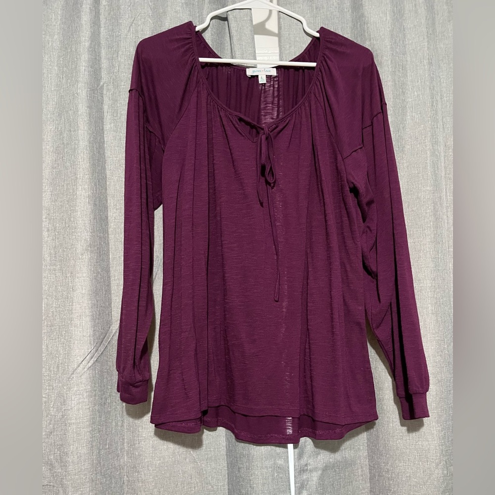 Grace & Lace Peasant Top L